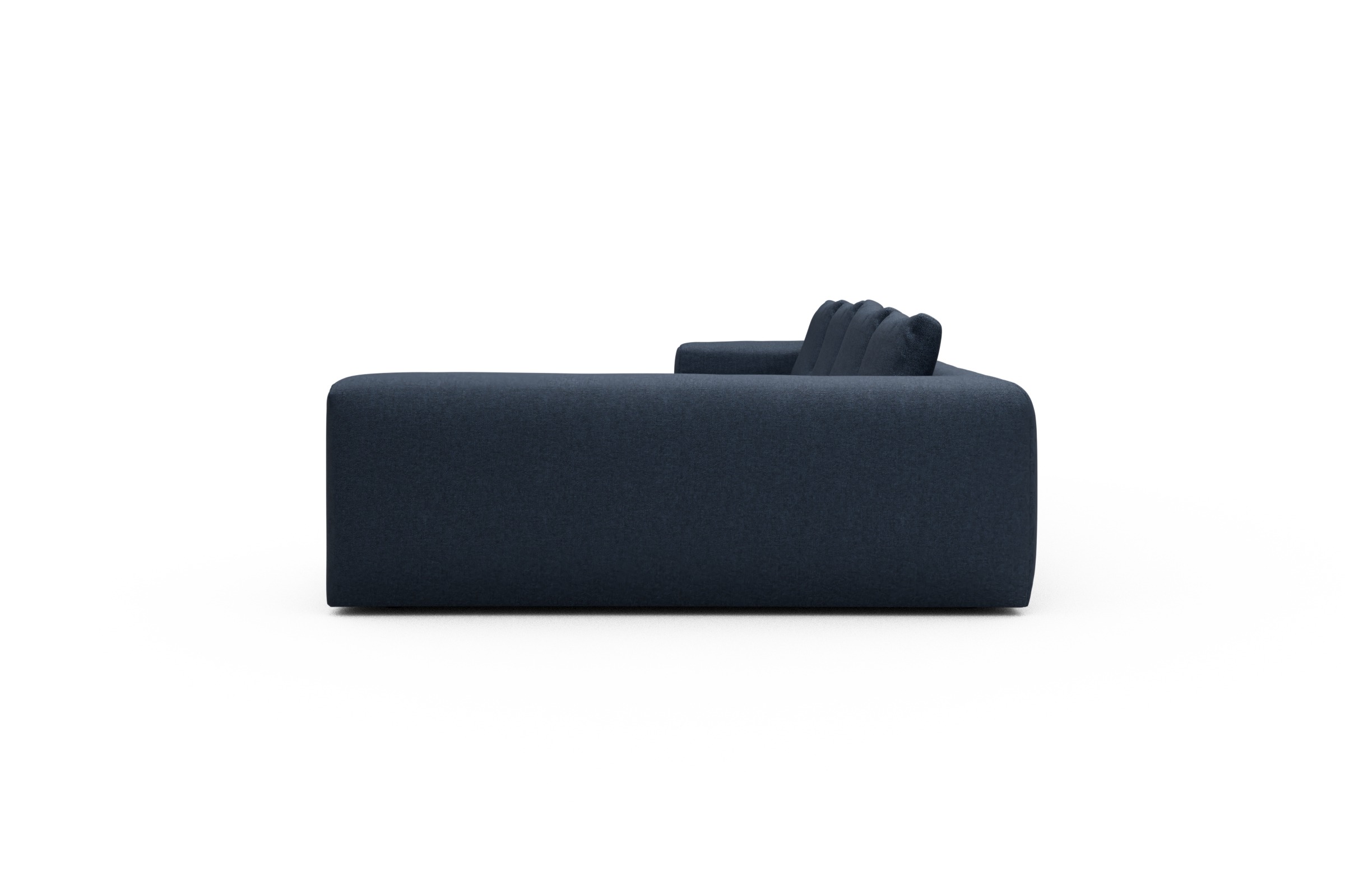Wohnlandschaft Fred Chaiselongue links mit 2-Sitzer und lange Armlehne rechts Sama-Deep-Blue