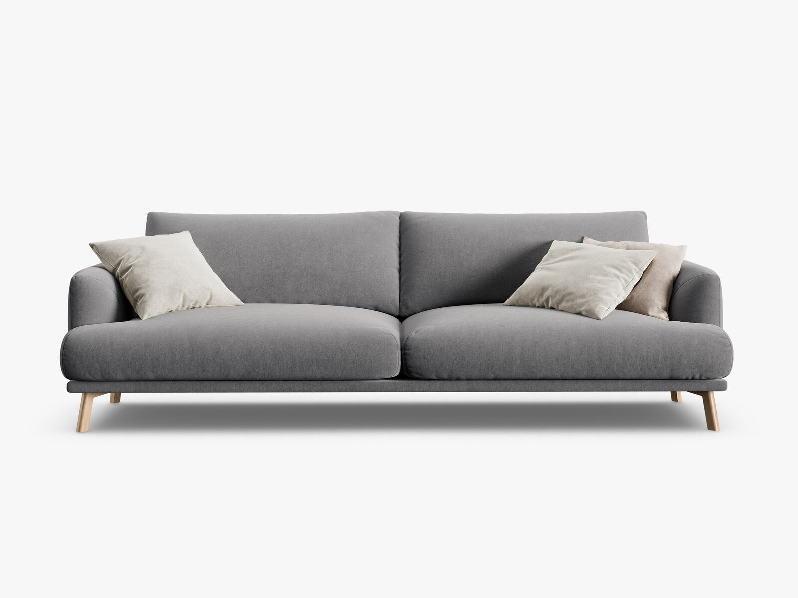 Micadoni Sofa Naomi 4-Sitzer Samt Salvador Grau
