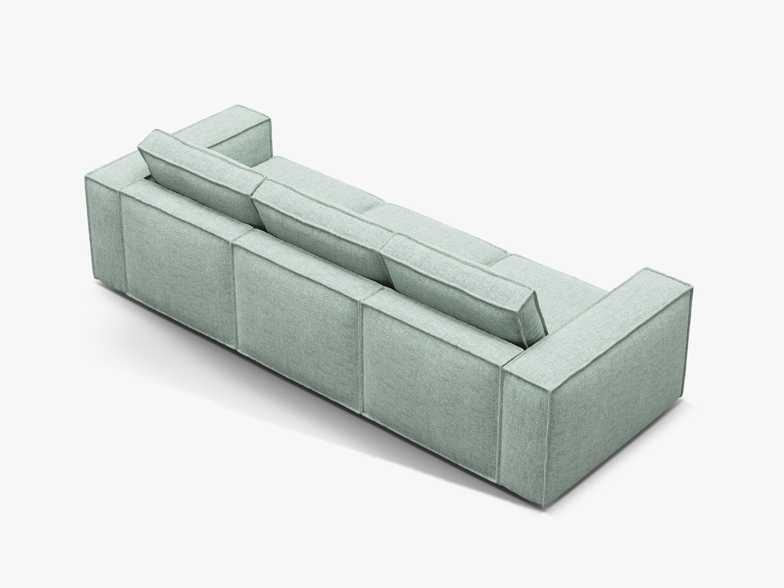 Micadoni modulares Sofa Pola 4-Sitzer Strukturierter Stoff Babel Minze