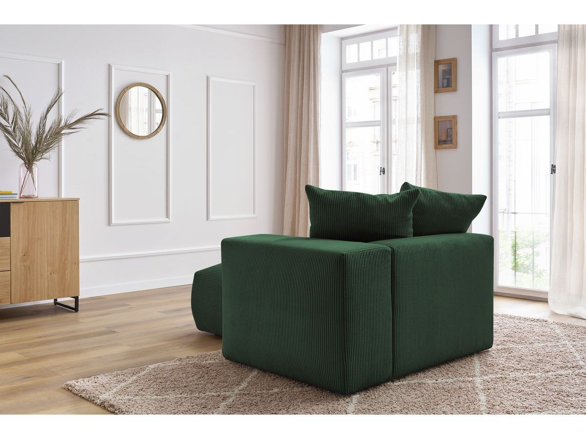 Bobochic Voltaire Méridienne-Modul Cordsamt Grün Ecke rechts