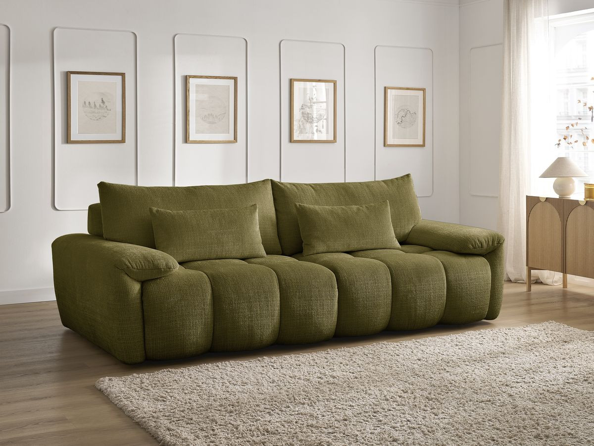 Bobochic Ivane Sofa 3-Sitzer Strukturstoff Grün
