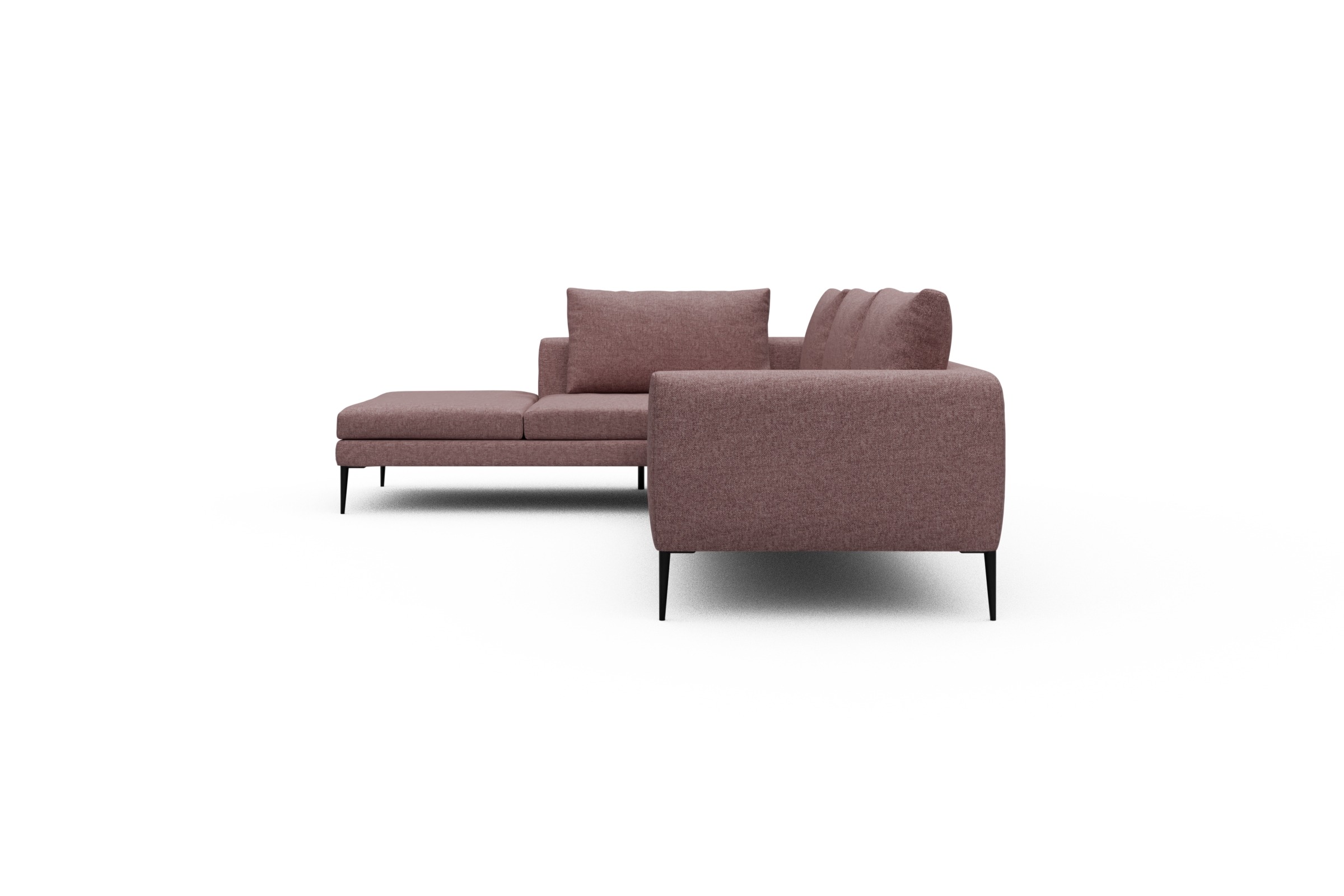 Ecksofa Paul Relax-Ecke rechts mit 3-Sitzer Sama-Flamingo
