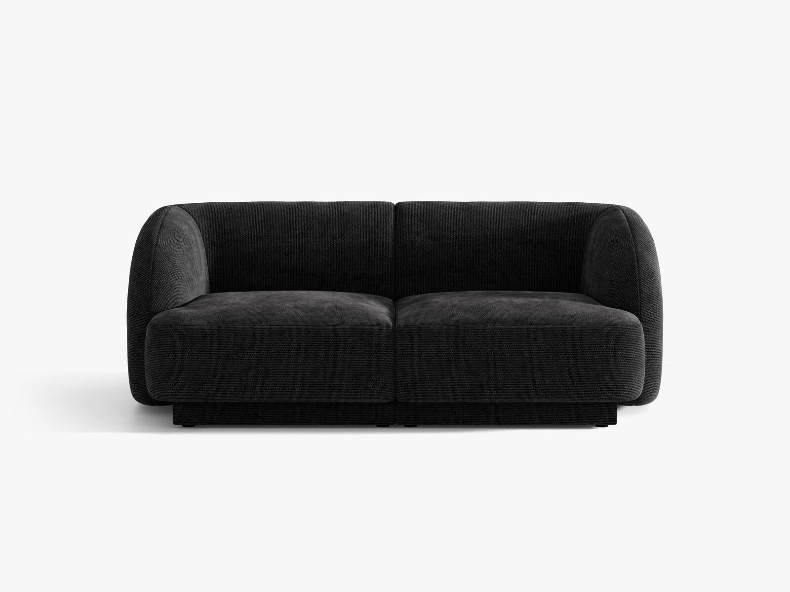 Micadoni Sofa Miley 2-Sitzer Chenille Haga Schwarz