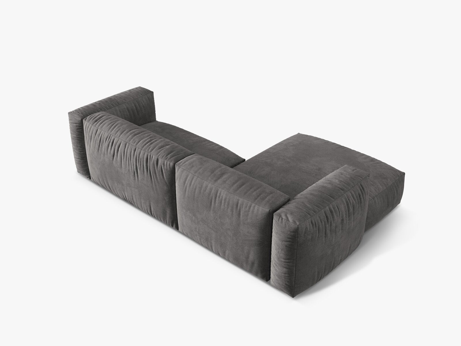 Micadoni Ecksofa Martina 2-Sitzer Links Samt Vogue Grau