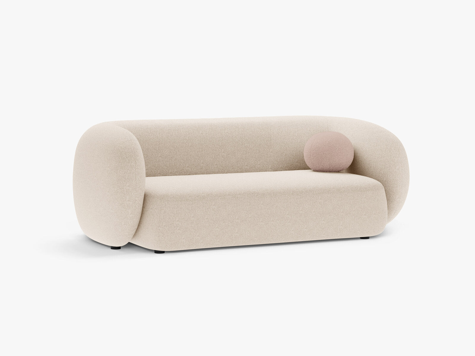 Micadoni Sofa Kate 2-Sitzer Strukturierter Stoff Hellbeige Melange