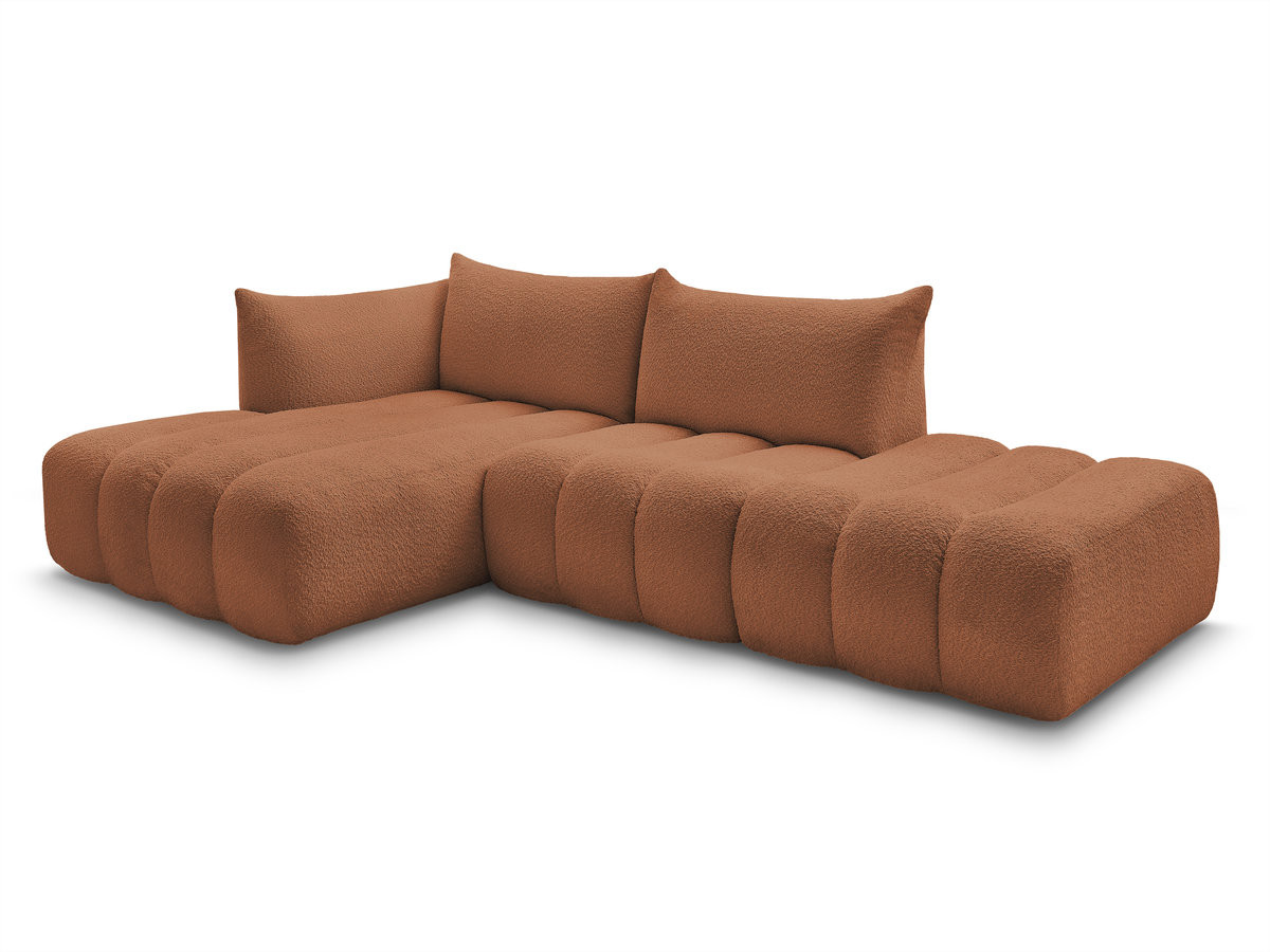 Bobochic Azra Ecksofa 319 × 178 cm Bouclé-Stoff Orange Ecke links