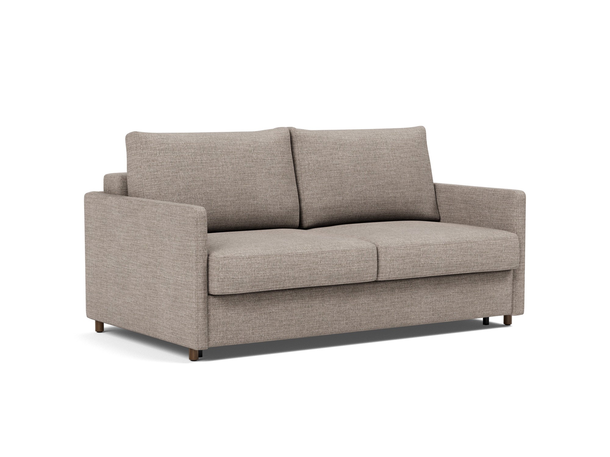 Schlafsofa Neah mit Slim-Armlehnen 160 Chenille Yuveno 472-Warm-Grey