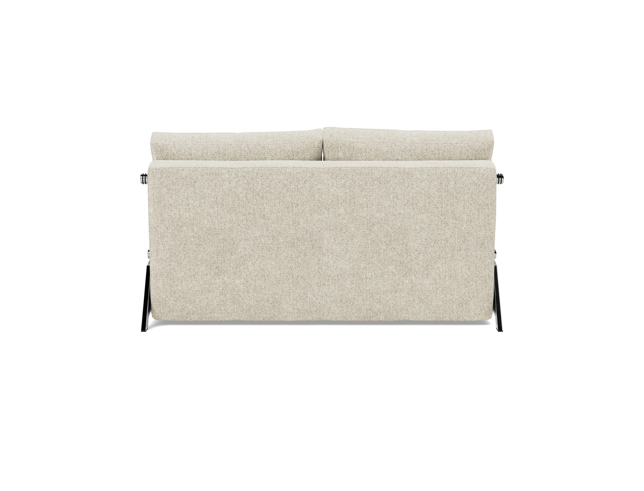 Schlafsofa Cubed 140 Strukturierter Stoff Taura 357-Off-White Beine Chrom