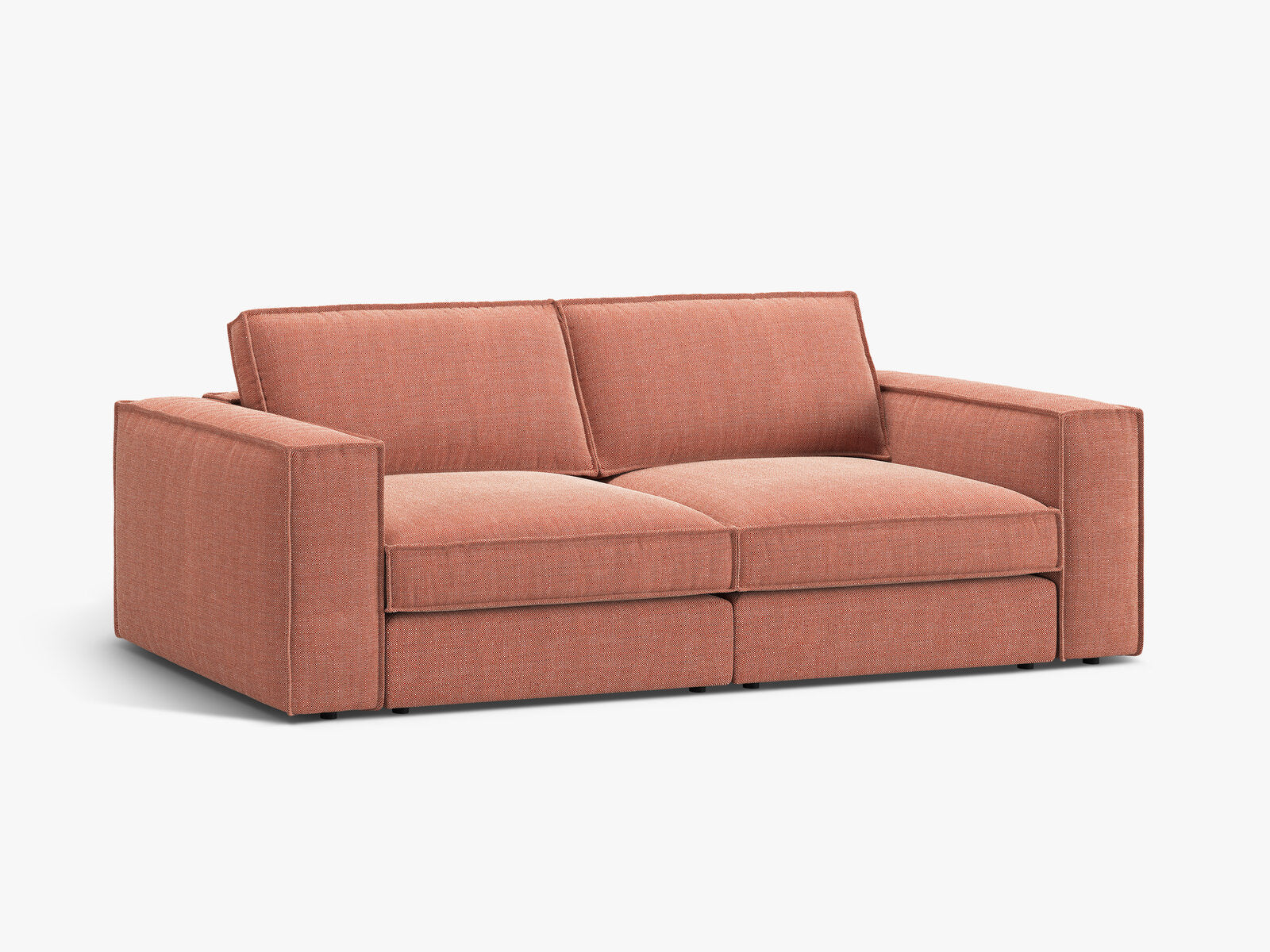 Micadoni modulares Sofa Pola 3-Sitzer Strukturierter Stoff Babel Rot