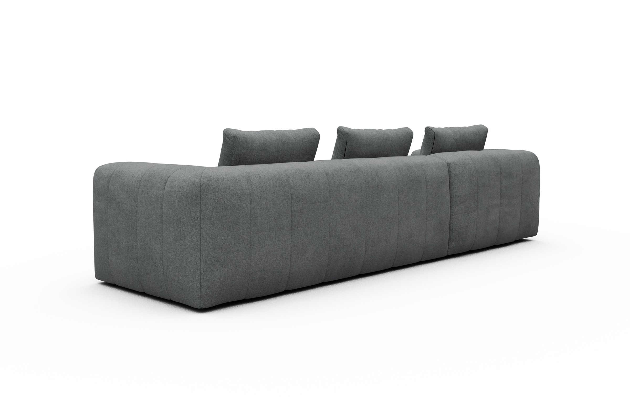 Ecksofa Hugo 2,5-Sitzer Armlehne rechts mit Chaiselongue Casone-Gravel-Grey