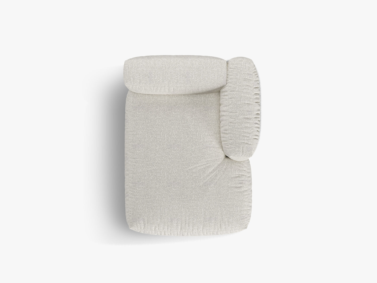 Micadoni Recamiere Martina 1-Sitzer Rechts Boucle Monet Grau Beige Melange