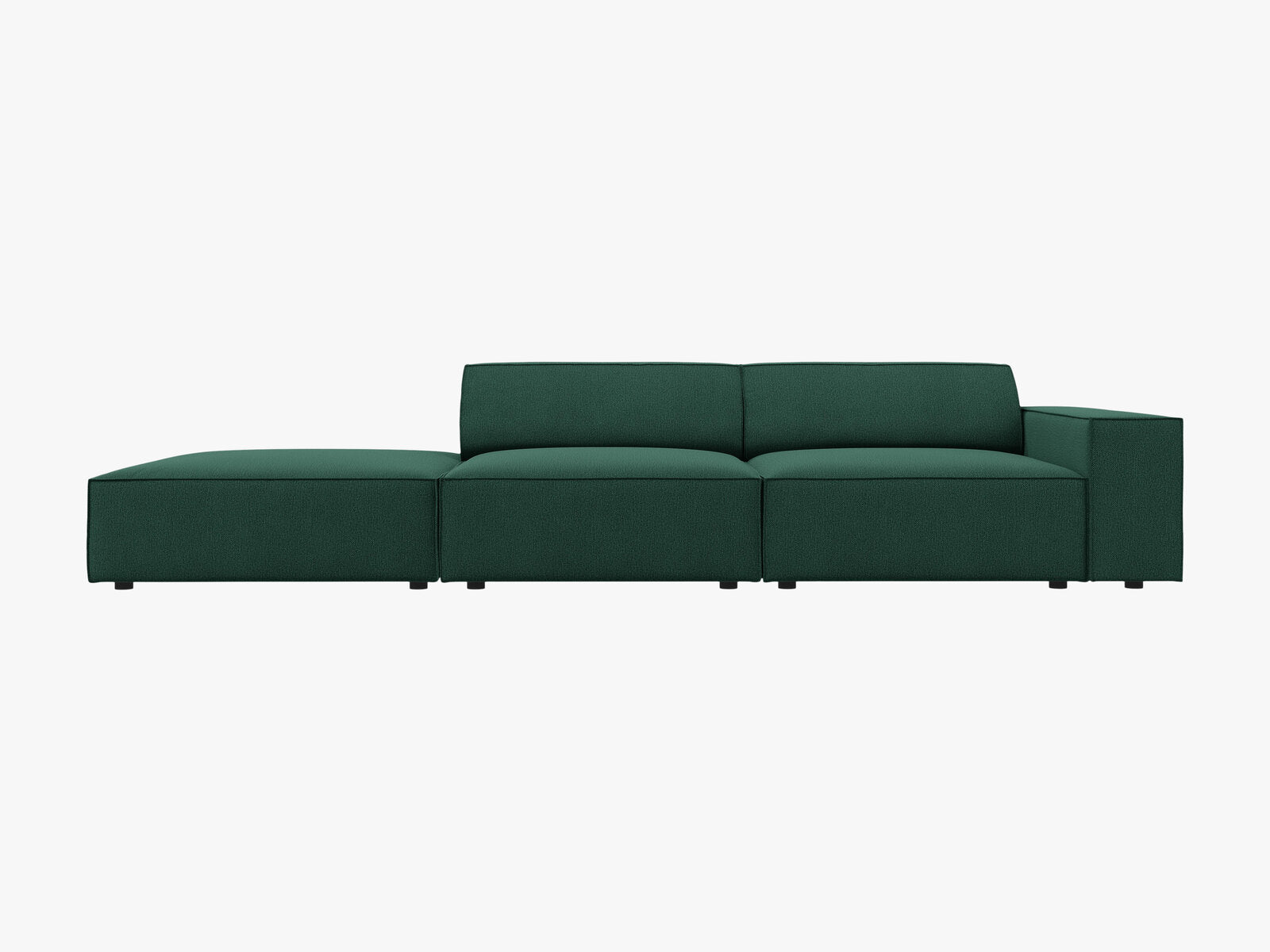Micadoni Sofa Jodie 3-Sitzer Links Strukturierter Stoff Megan Grün