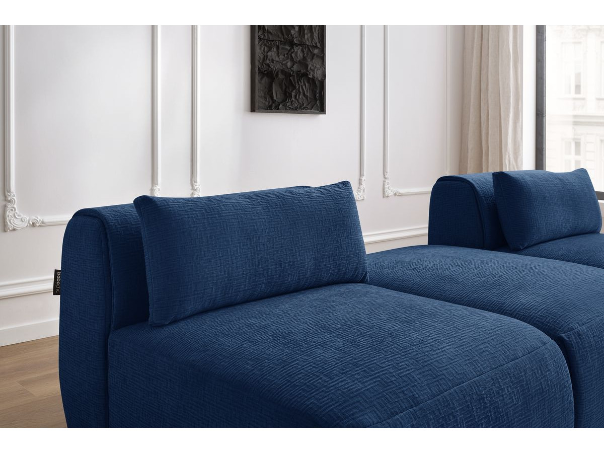 Bobochic Jeanne Sofa 3-Sitzer Strukturstoff Dunkelblau