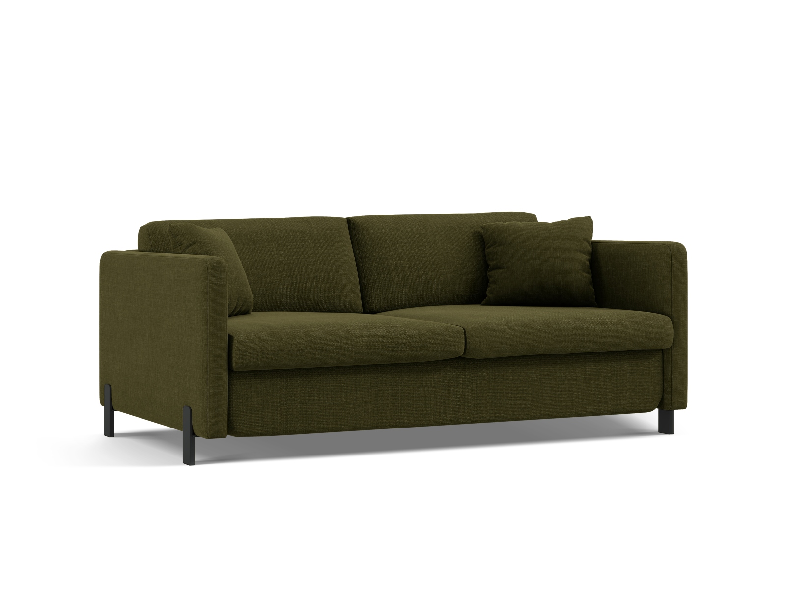 Micadoni Schlafsofa Gloria 2-Sitzer Strukturierter Stoff Grün 205x140