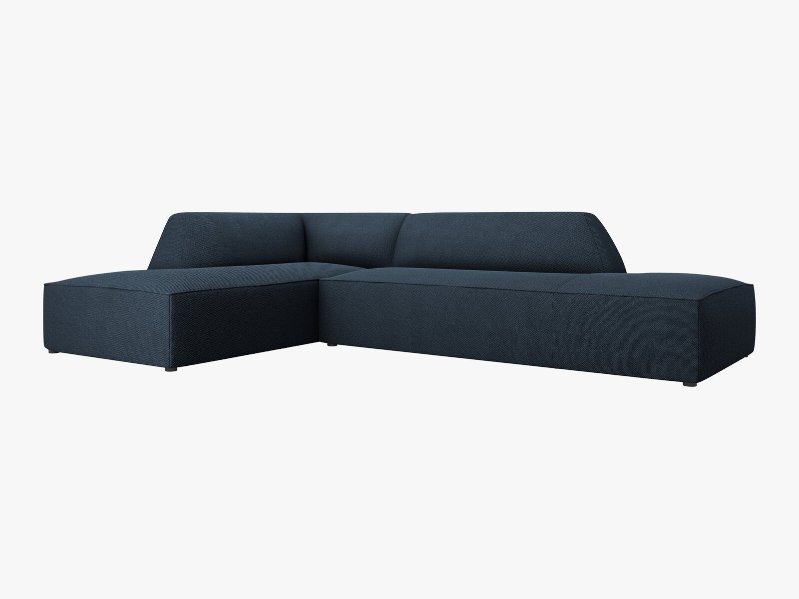 Micadoni Ecksofa Ruby 4-Sitzer Links Strukturierter Stoff Ottawa Marineblau