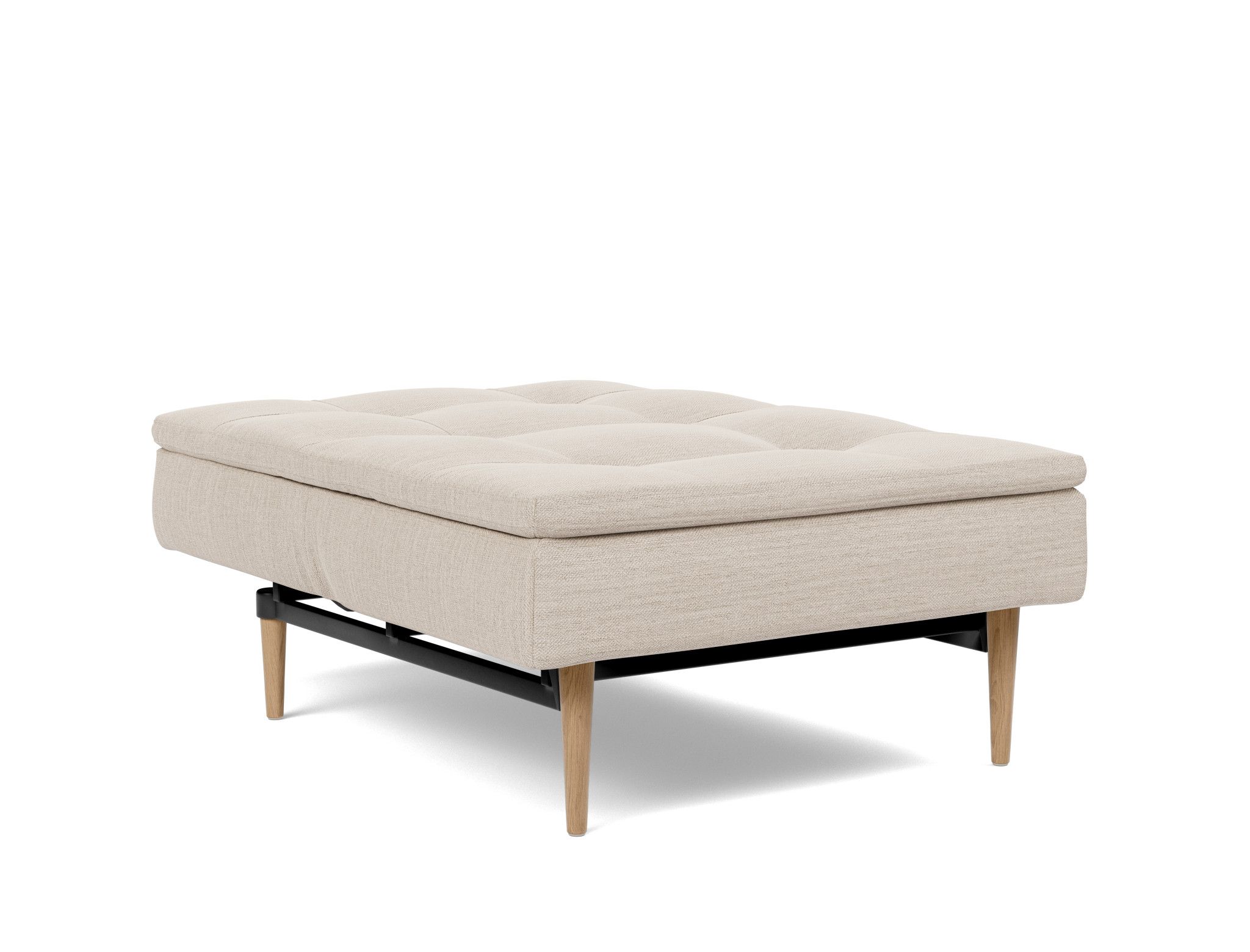 Sessel Dublexo Webstoff Blida 612-Sand-Grey Beine Styletto Eiche hell