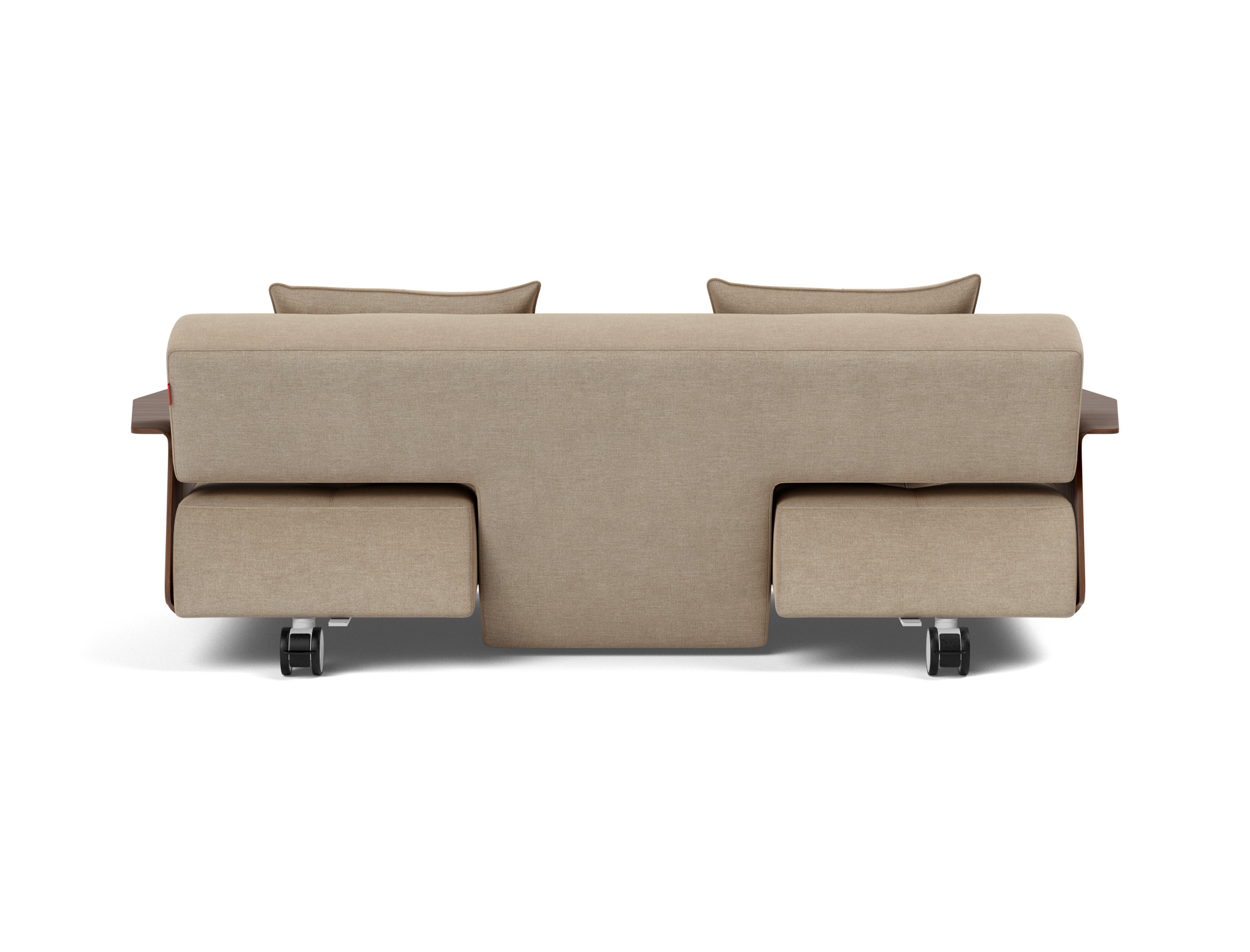 Schlafsofa Long Horn D.E.L. mit Armlehnen Flachgewebe Phobos 587-Mocha
