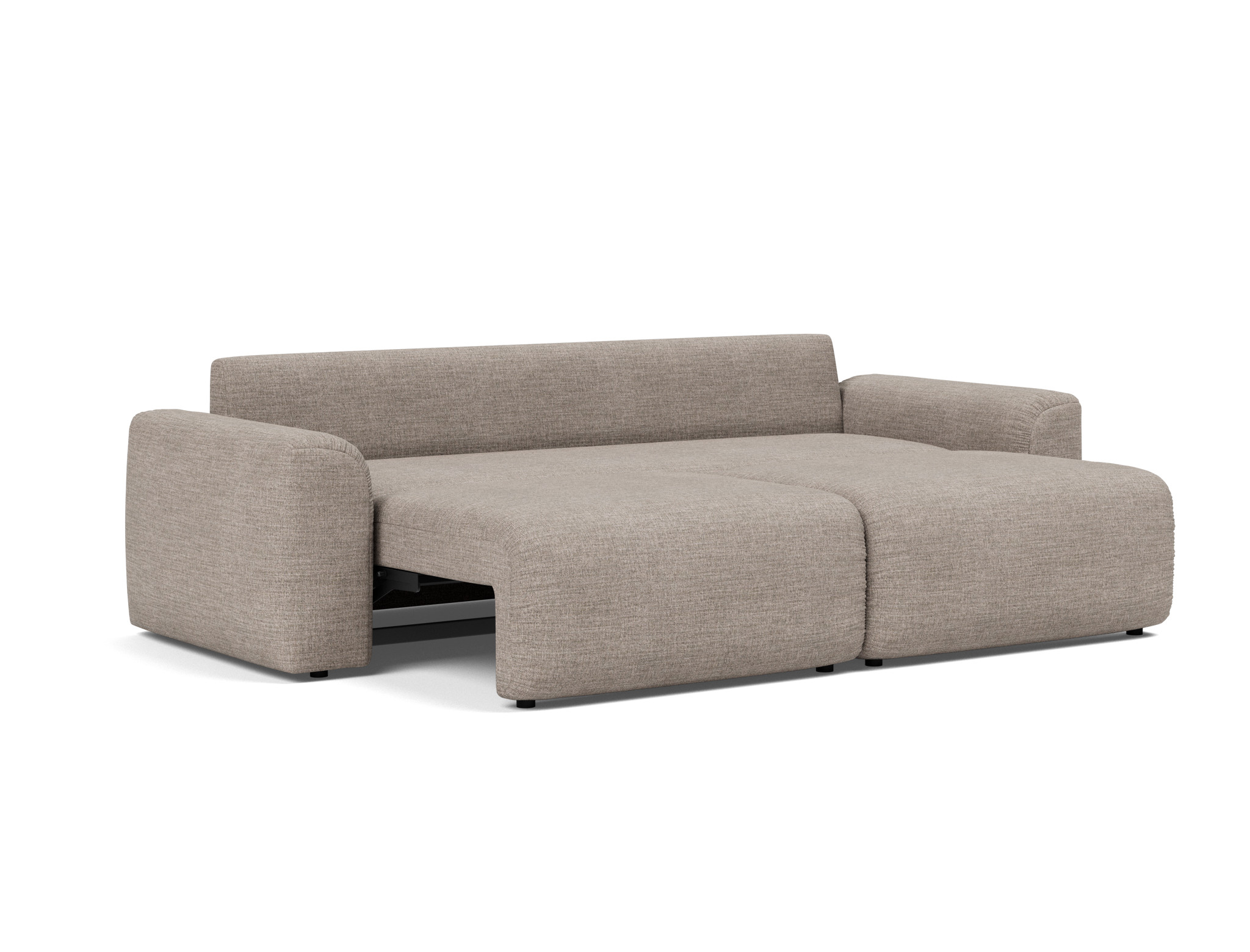 Schlafsofa Norum mit Chunky-Armlehnen Chenille Yuveno 472-Warm-Grey