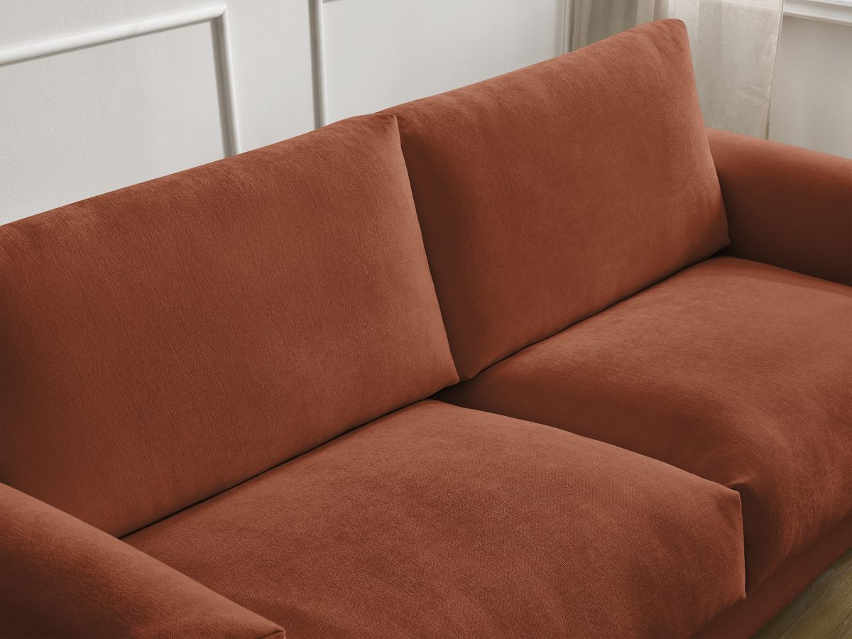 Bobochic Cocoone Schlafsofa 3-Sitzer Stoff Orange, Liegefläche 140 × 200 cm