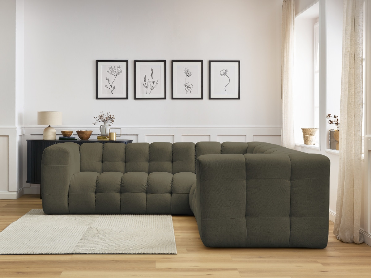 Bobochic Cloud Ecksofa 268 × 184 cm Stoff Grün