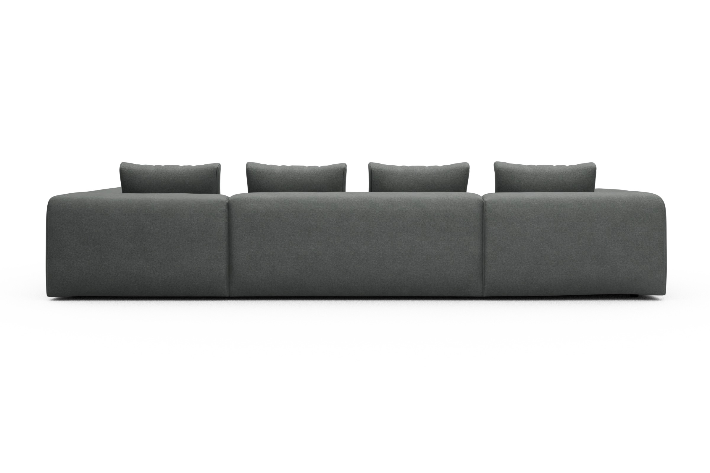Wohnlandschaft Fred Relax-Ecke rechts mit 2-Sitzer und Chaiselongue links Satya-Steel