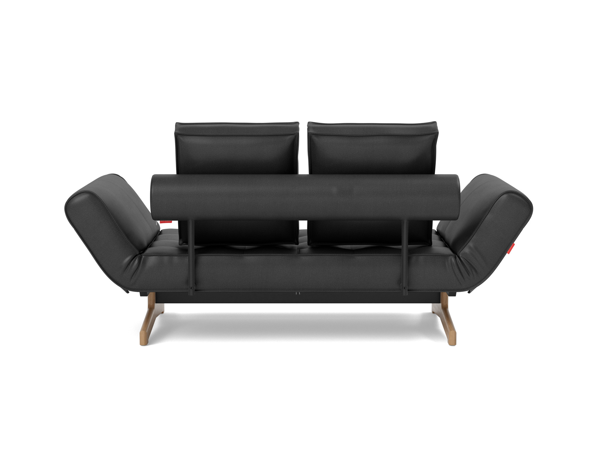 Tagesbett Ghia Lederoptik Faunal 550-Black Beine Eiche