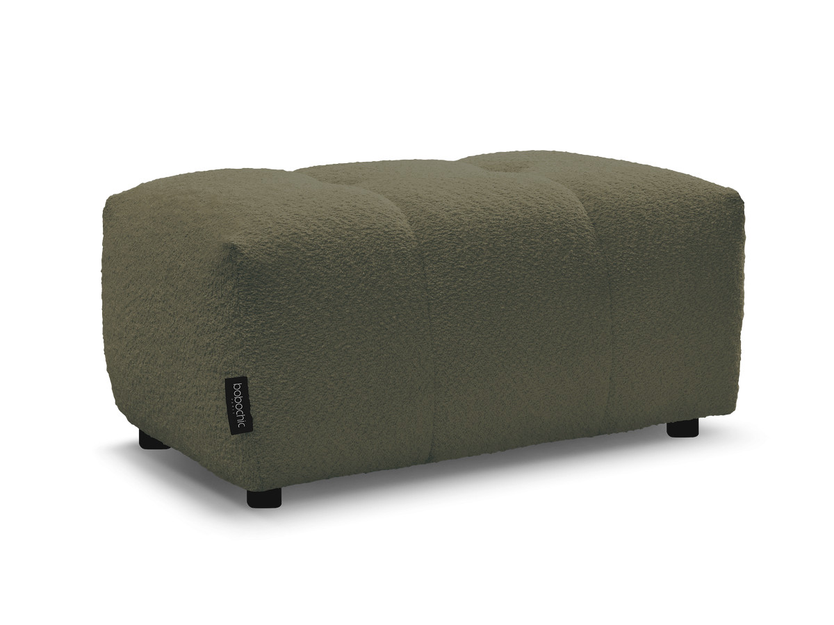Bobochic Roxelane Pouf Bouclé-Stoff Grün