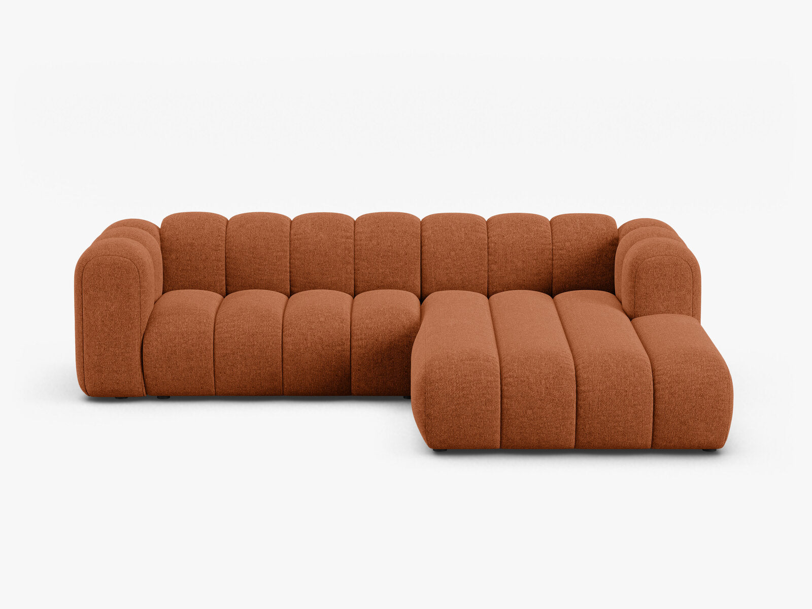 Micadoni Modulares Ecksofa Lupine 4-Sitzer mittelgroß Rechts Chenille Eden Ziegel