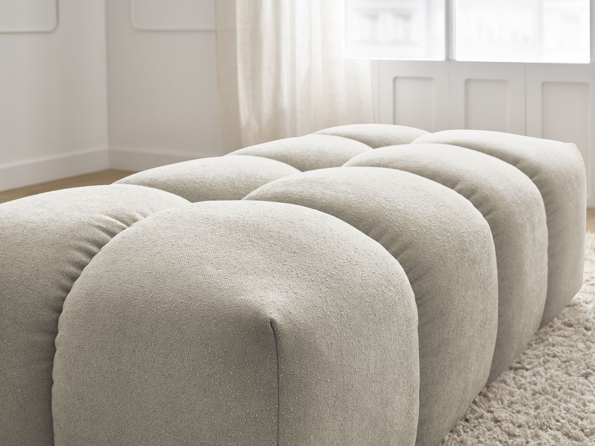 Bobochic Everest Pouf 140 × 70 cm Melange-Stoff Beige
