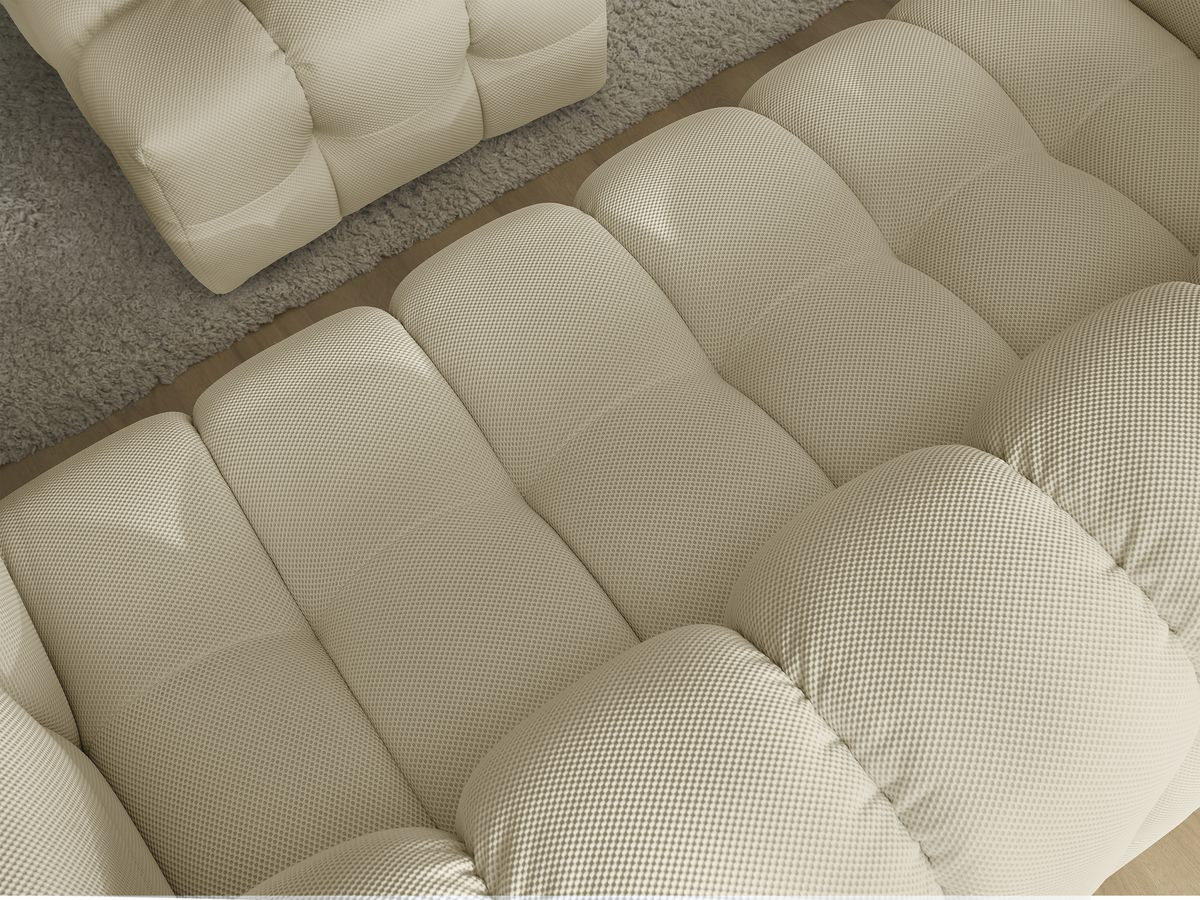 Bobochic Cloud Sofa 4-Sitzer mit Pouf Mesh-Stoff Beige