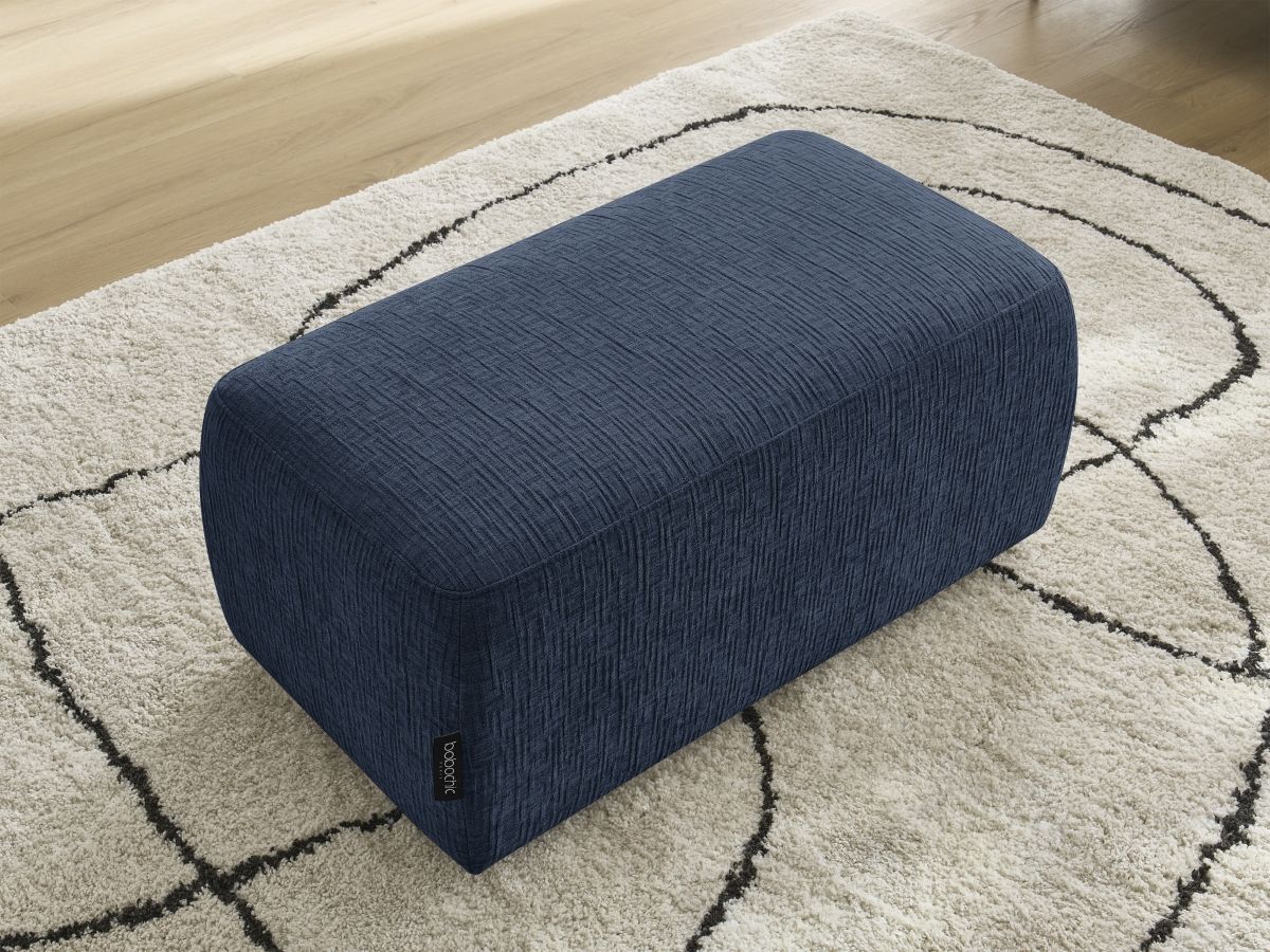 Bobochic Atilla Pouf Strukturstoff Dunkelblau