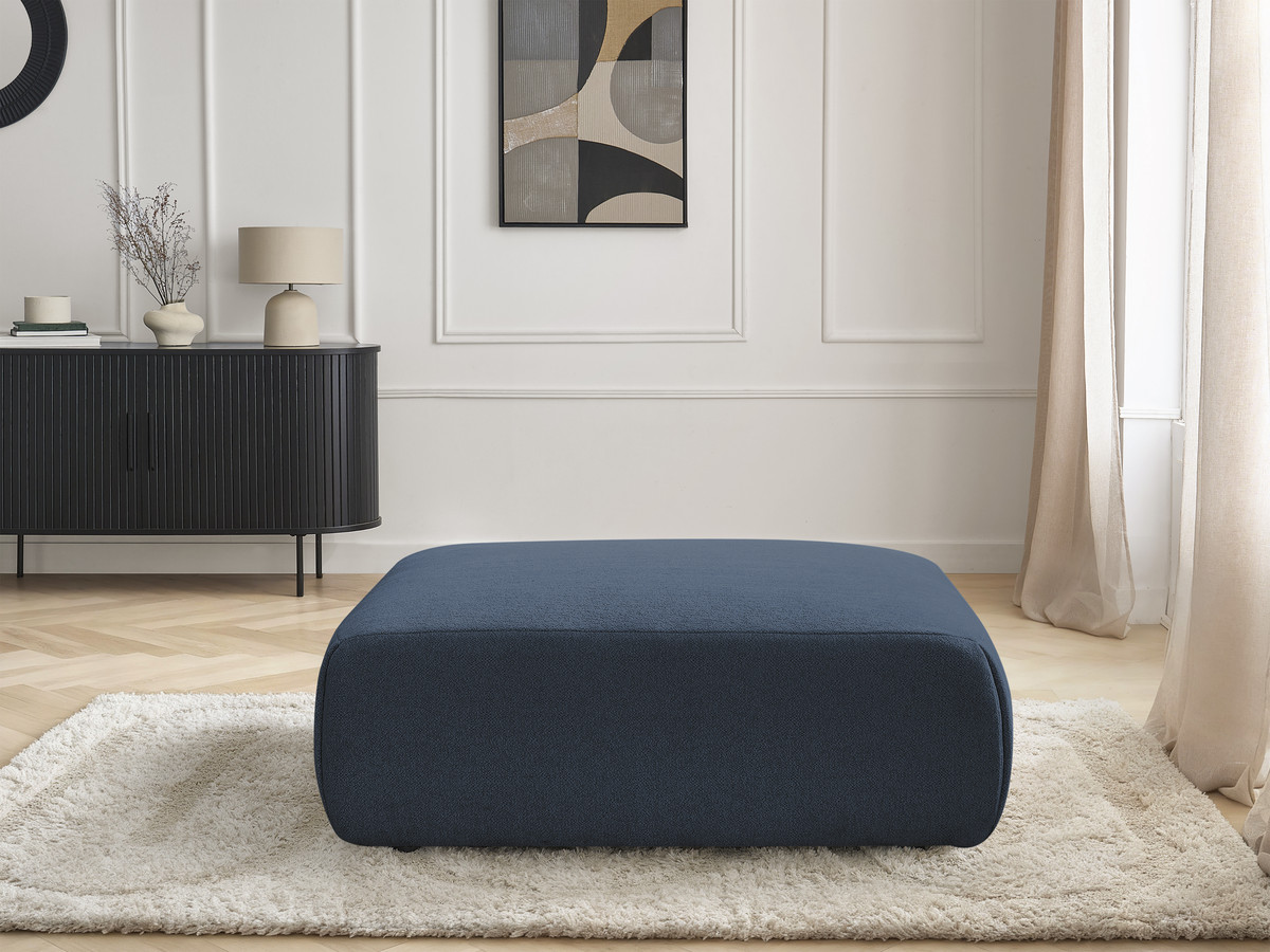 Bobochic Jana Pouf 94 × 114 cm Melange-Stoff Blau