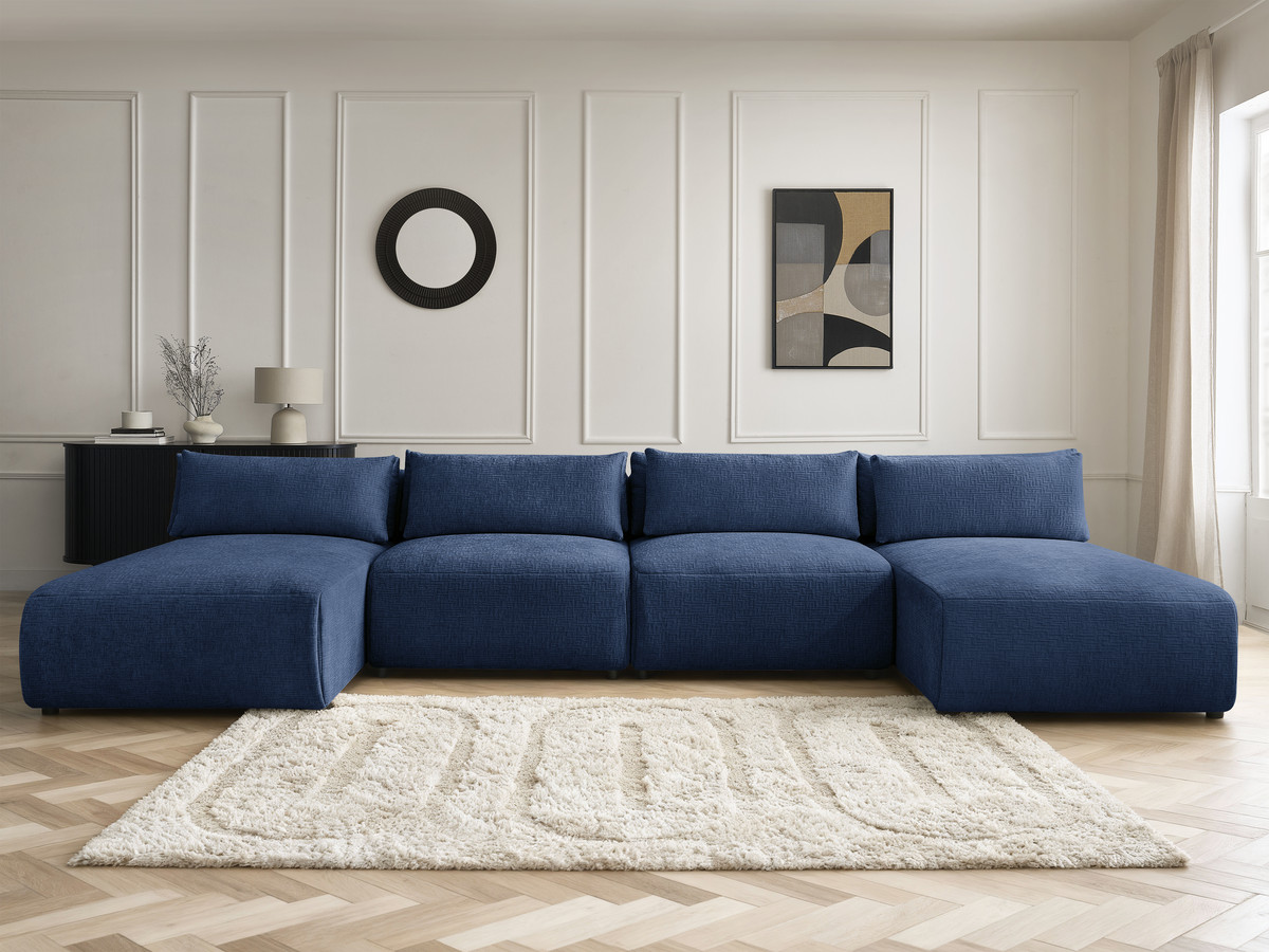 Bobochic Jana Wohnlandschaft Strukturstoff Dunkelblau