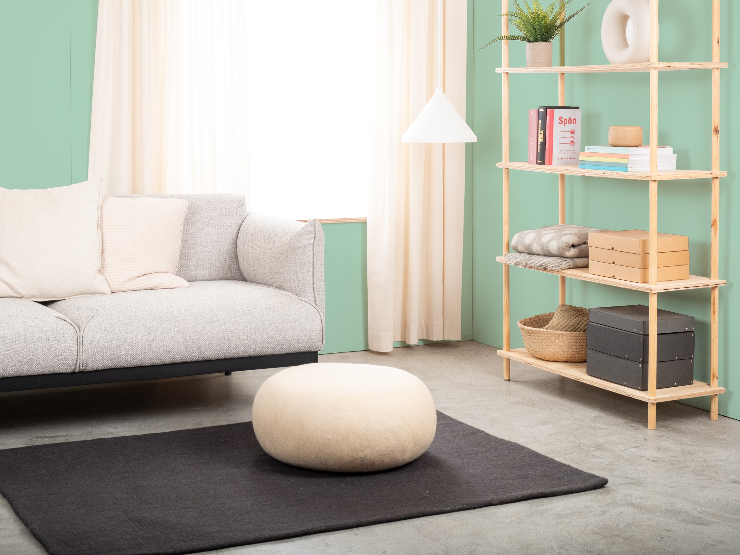 myfelt Levi Colour Pouf Beige Ø 48 x 18 cm
