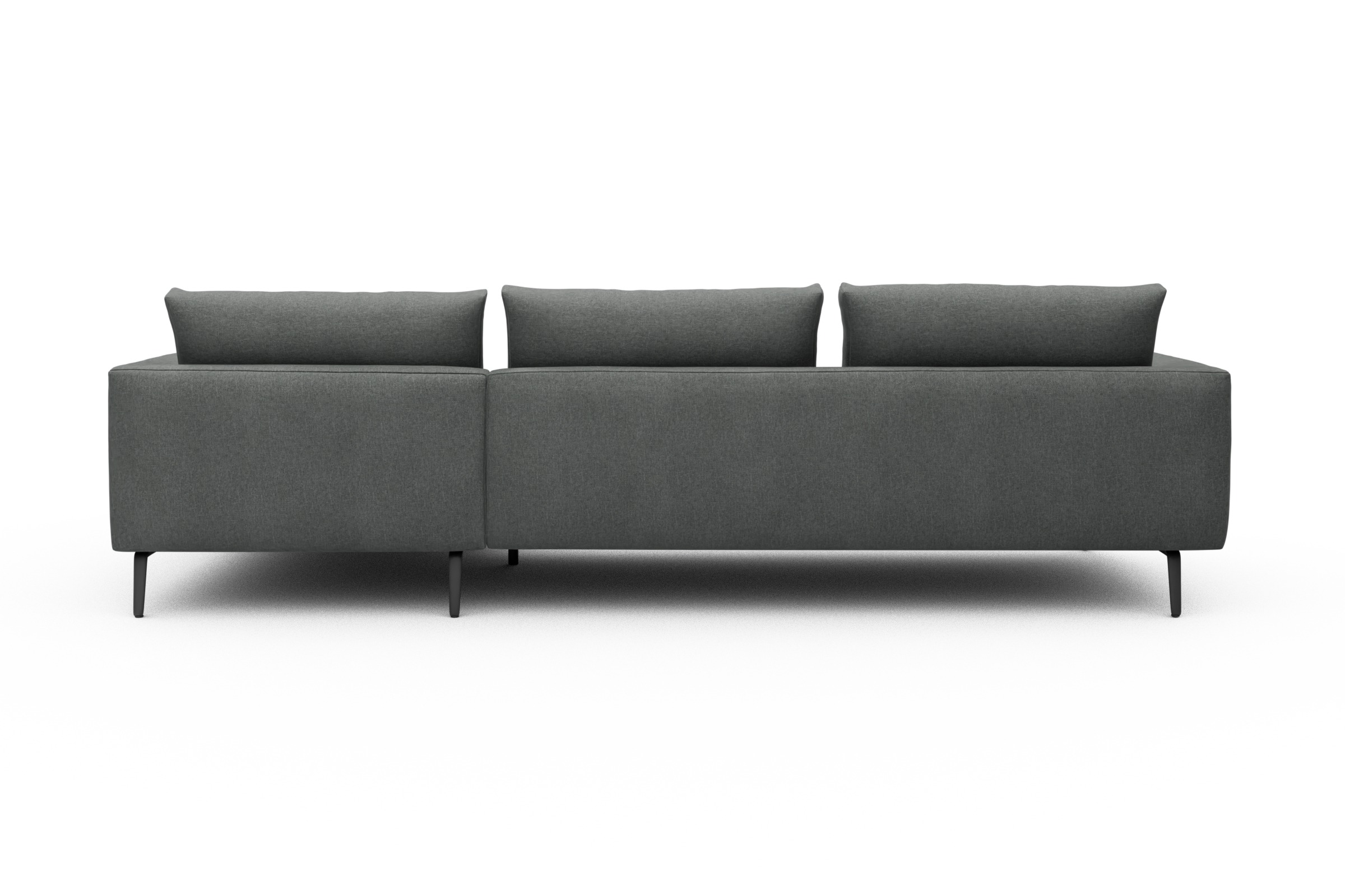 Ecksofa Karl Chaiselongue rechts mit 2,5-Sitzer Satya-Steel