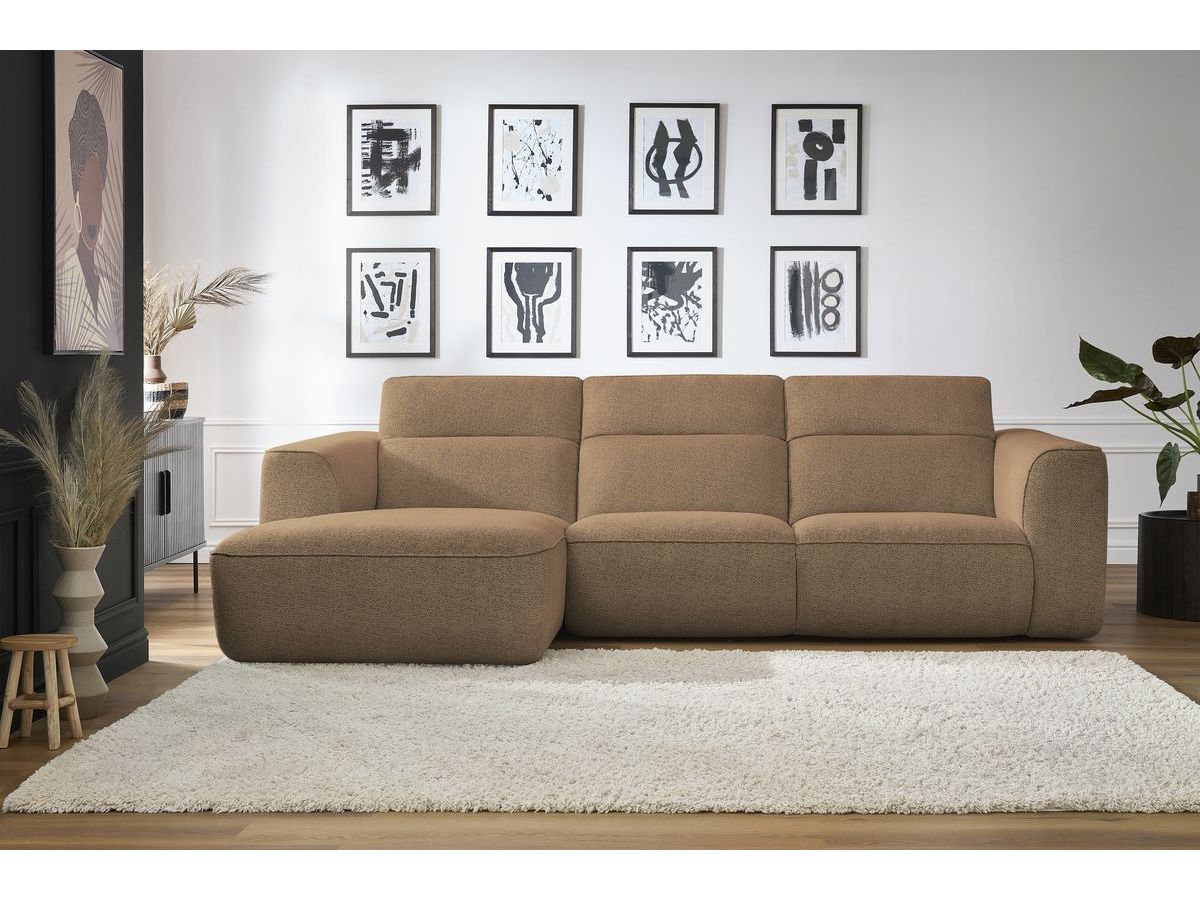 Bobochic William Ecksofa Melange-Stoff Orange Ecke links