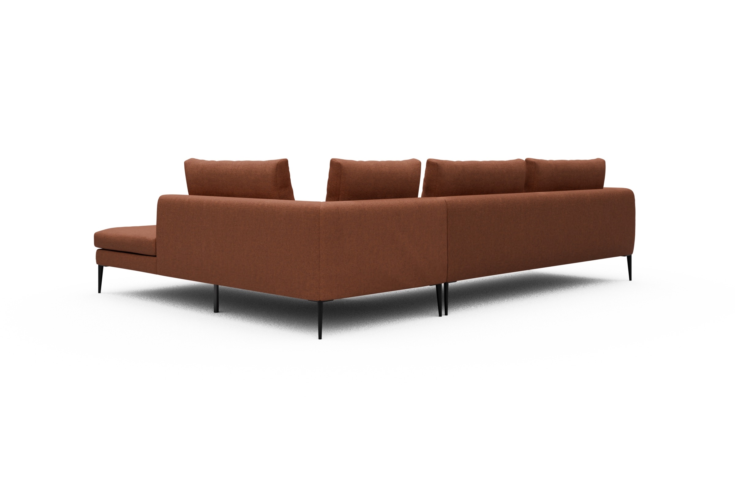 Ecksofa Paul Relax-Ecke links mit 3-Sitzer Weda-Rust