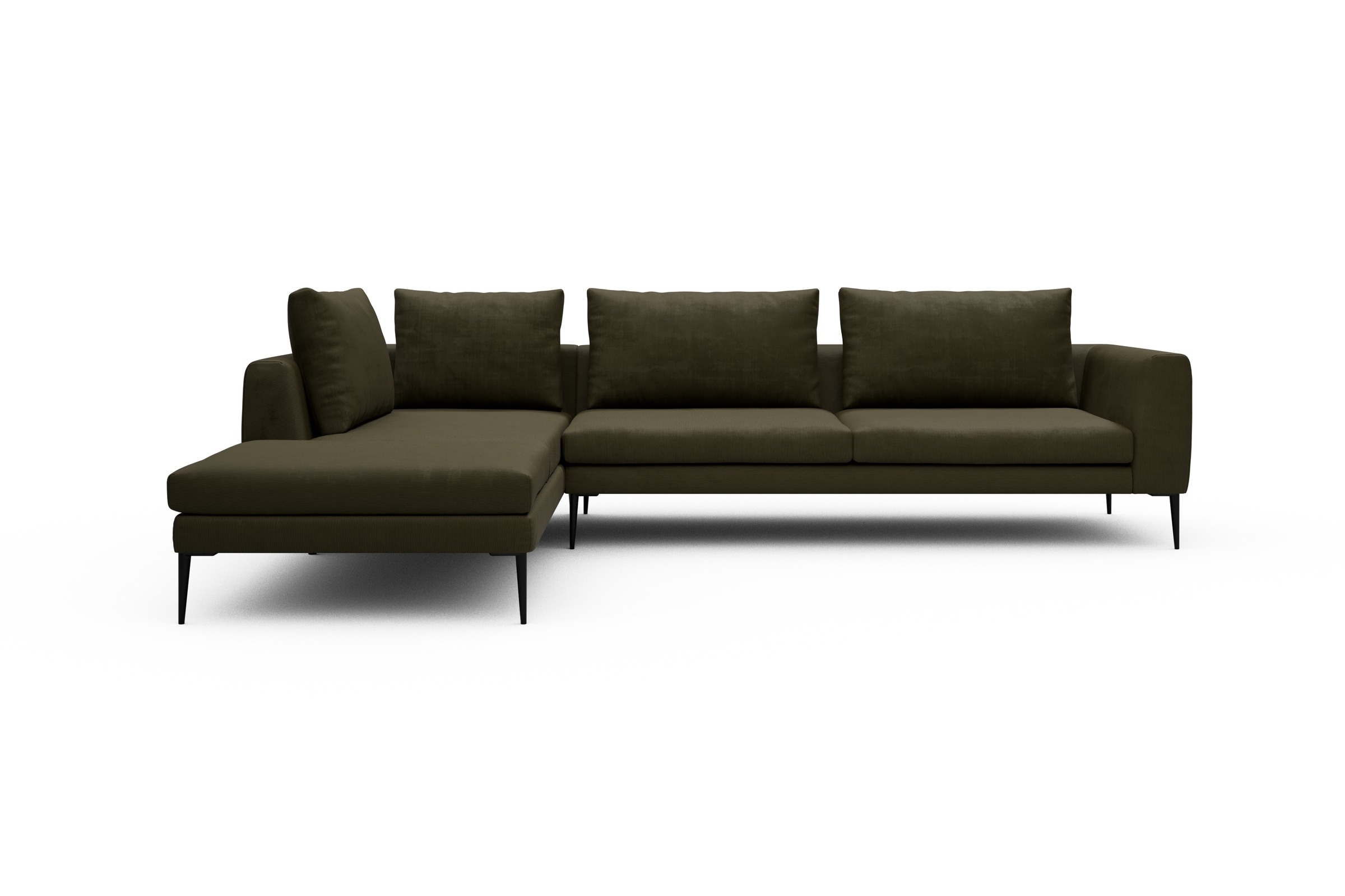 Skandi Home Ecksofa Paul Relax-Ecke rechts mit 3-Sitzer Cordufine-Pine-Green moebelfaktor