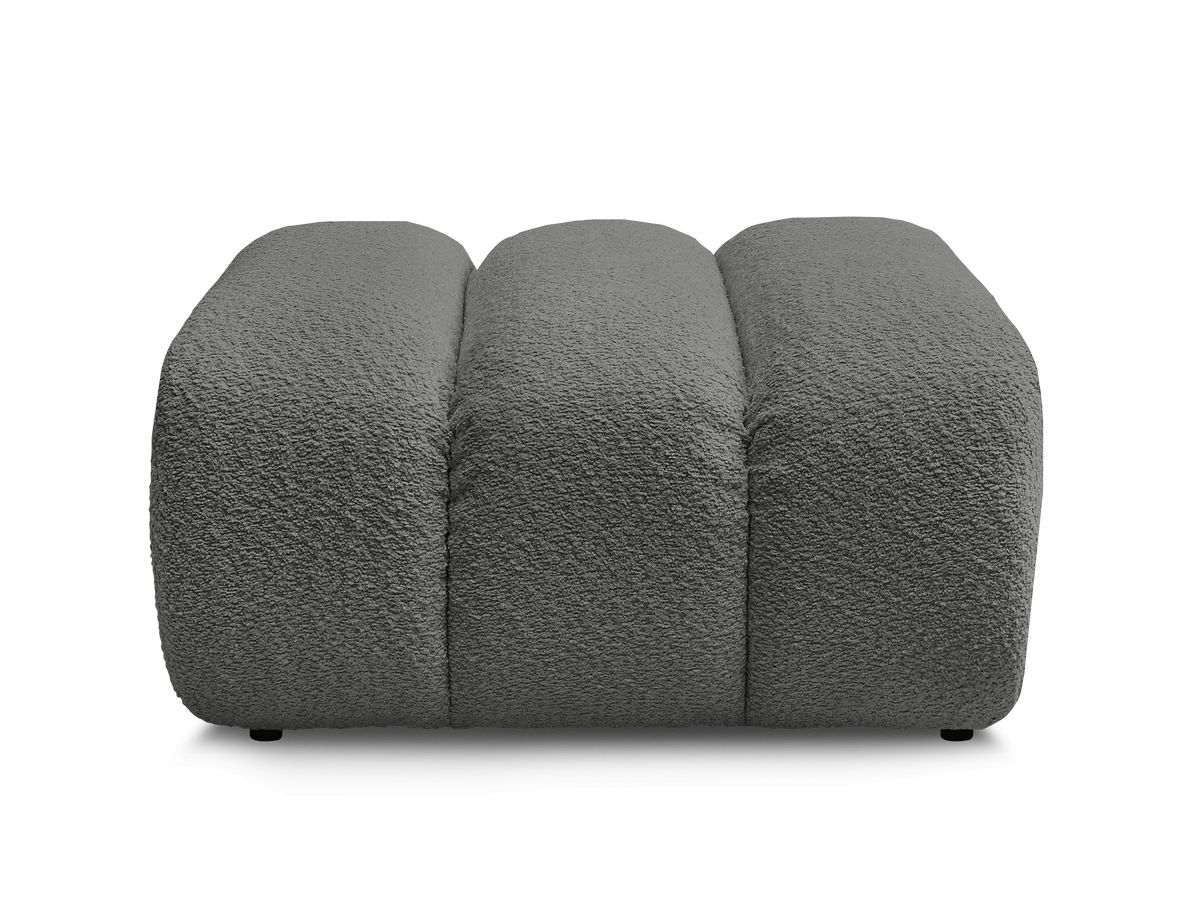 Bobochic Talia Pouf Bouclé-Stoff Dunkelgrau
