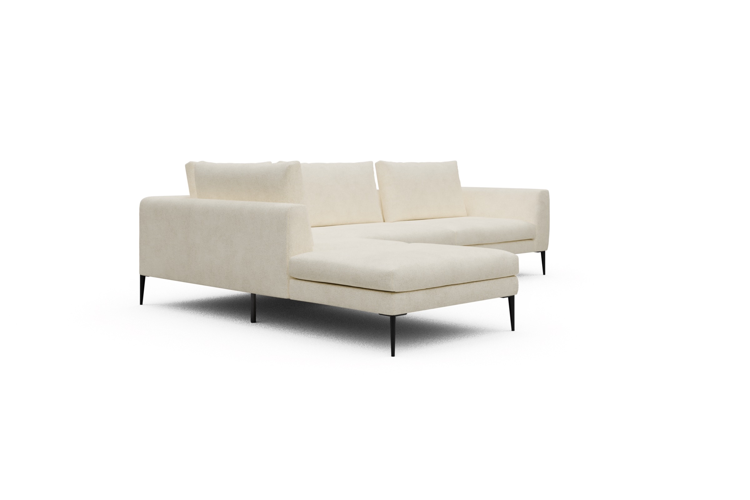 Ecksofa Paul Relax-Ecke rechts mit 3-Sitzer Boucle-Off-White