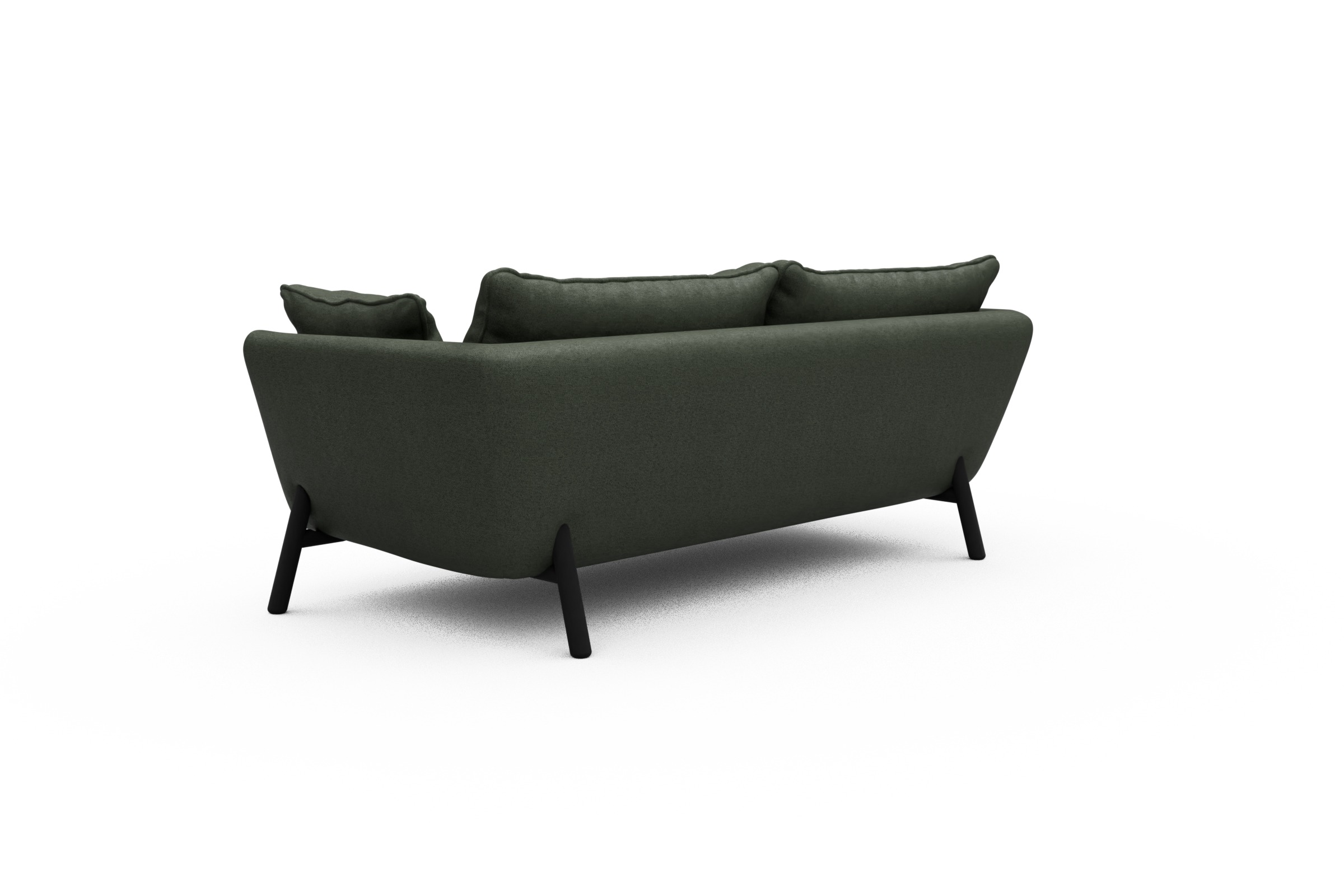 Sofa Emil PREMIUM 2-Sitzer Beinfarbe Eiche Schwarz Denari-Forest-Green