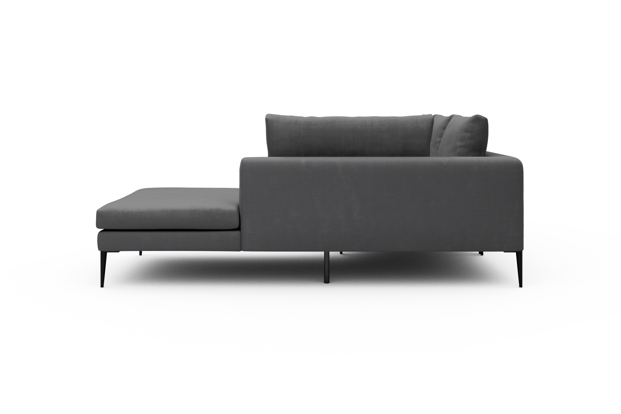 Ecksofa Paul Relax-Ecke rechts mit 2-Sitzer Cordufine-Grey
