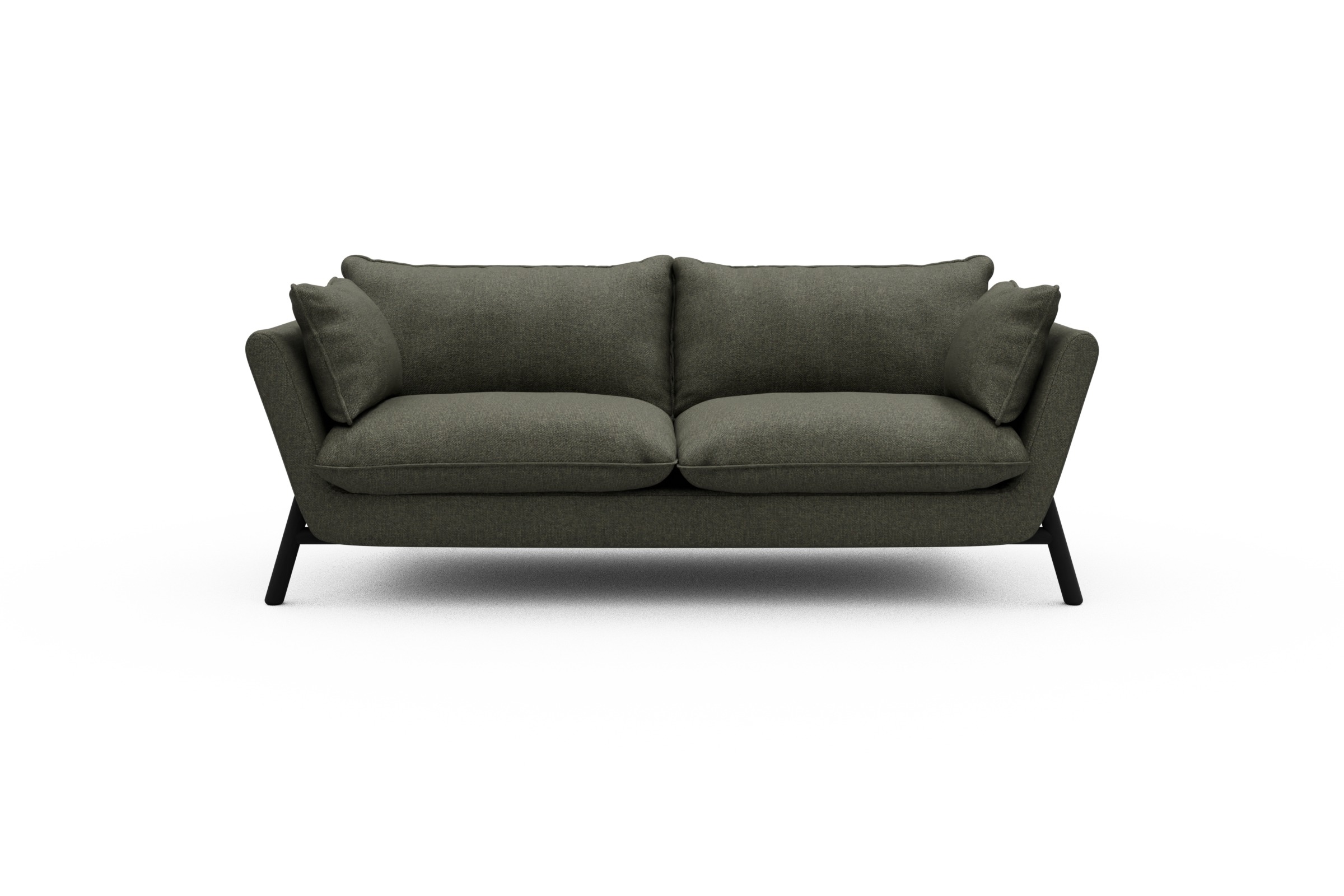 Skandi Home Sofa Emil PREMIUM 2-Sitzer Beinfarbe Eiche Schwarz Sama-Winter-Moss moebelfaktor