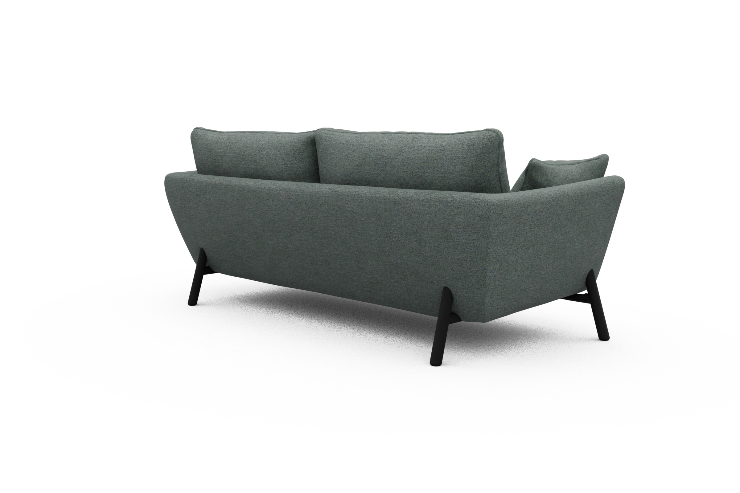 Sofa Emil 3-Sitzer Beinfarbe Eiche Schwarz Carreno-Ice-Blue