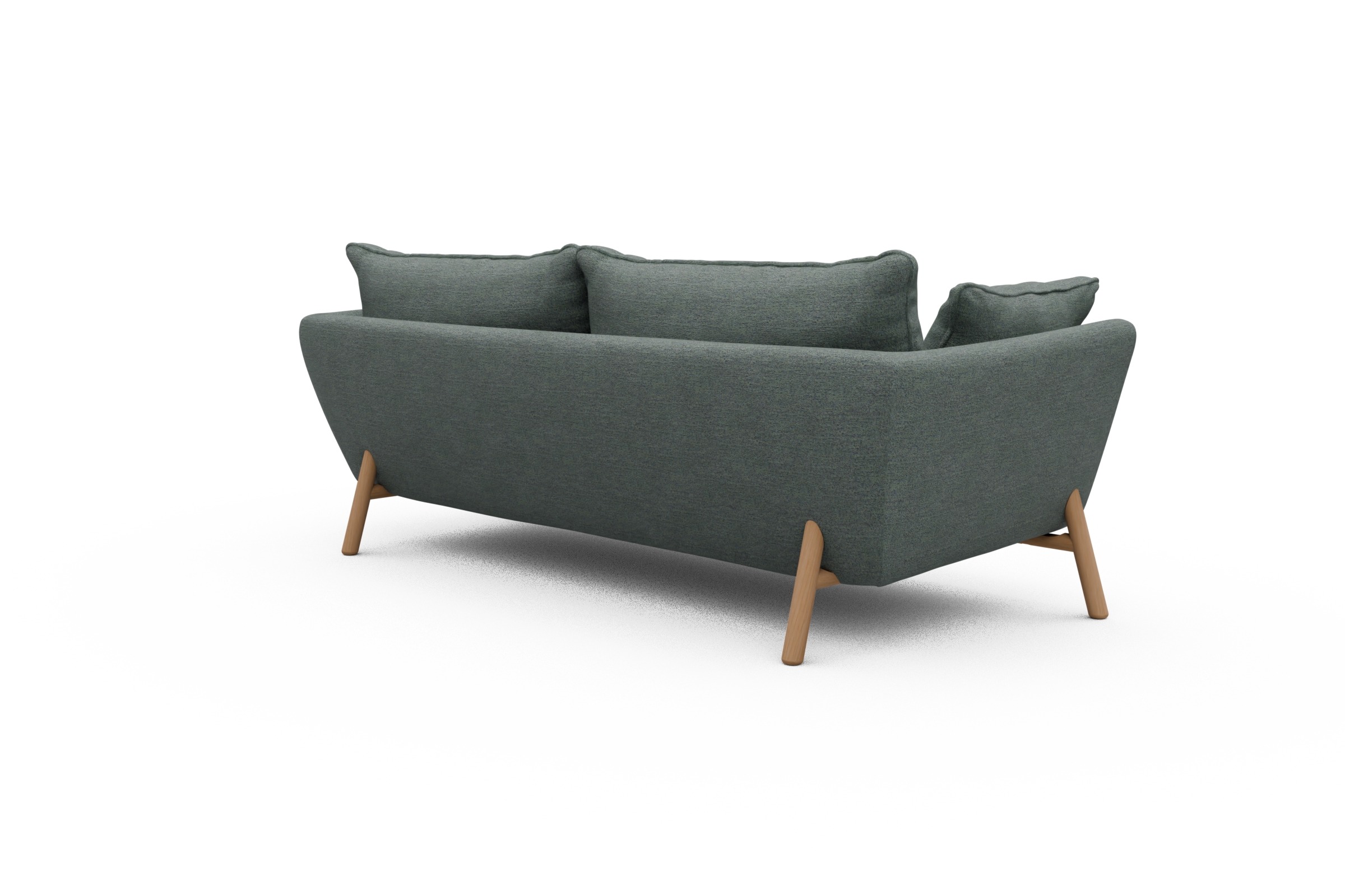 Sofa Emil PREMIUM 3-Sitzer Beinfarbe Eiche Natur Carreno-Ice-Blue