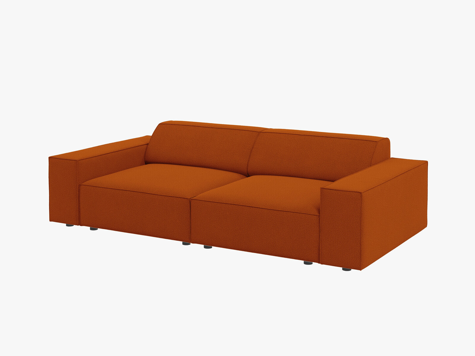 Micadoni 3-Sitzer Sofa Jodie Strukturierter Stoff Megan Terrakotta