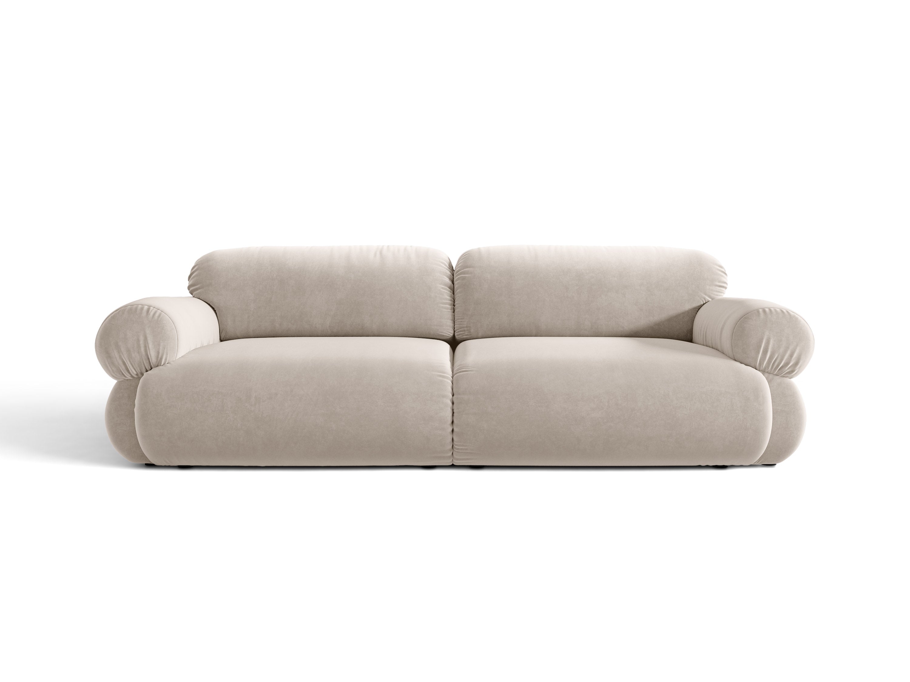 Micadoni Ophelia Sofa 4-Sitzer Samt Salvador Beige