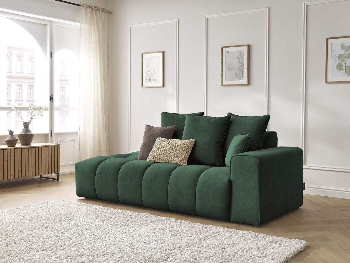 Bobochic Mont-blanc Sofa 4-Sitzer Samt Grün Armlehne rechts