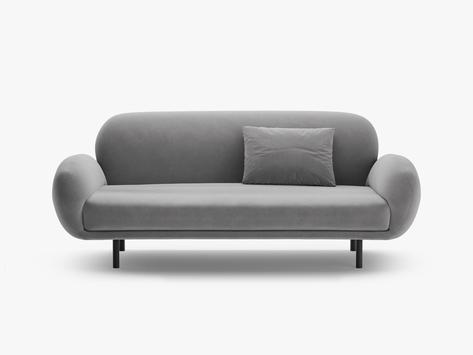 Micadoni Sofa Poppy 2-Sitzer große Version Samt Casino Hellgrau