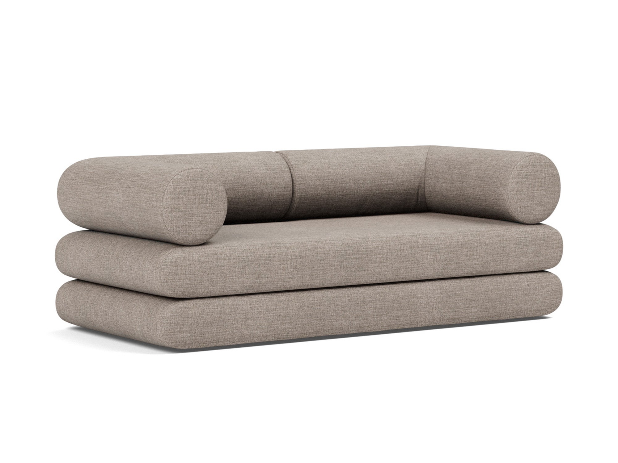 Tagesbett Circlus mit L-förmigen Armlehnen Chenille Yuveno 472-Warm-Grey